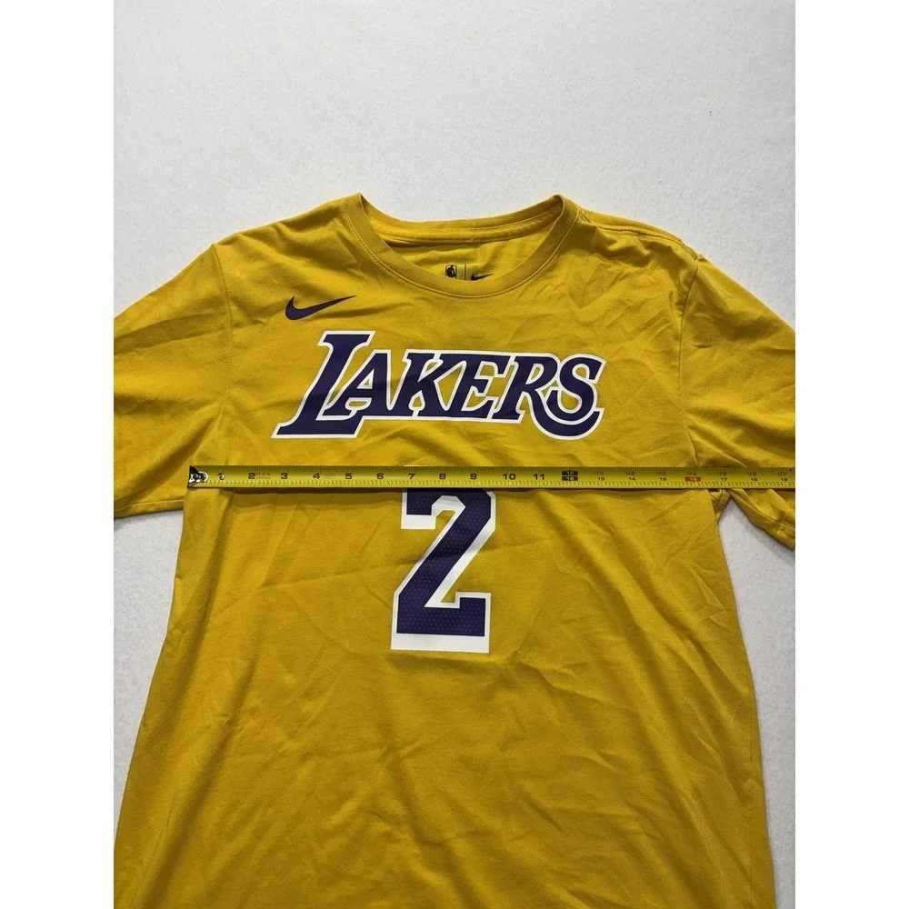 Los Angeles Lakers Shirt Mens Medium Yellow NBA Lonzo Ball Nike Dri Fit